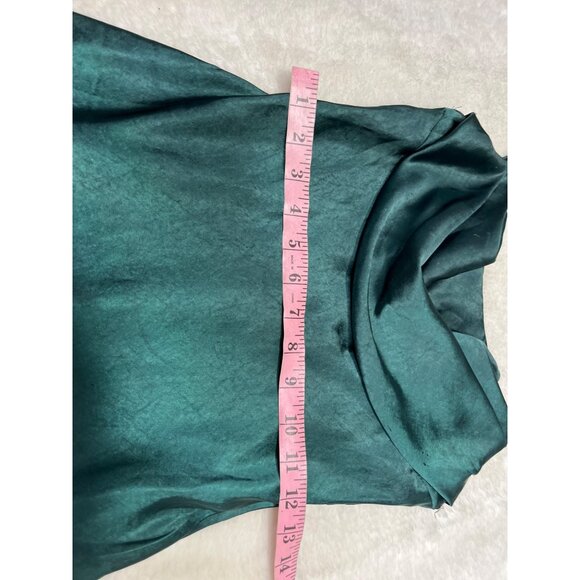 Saints + Secrets Dark Green emerald  Cowl Neck Mini Dress women size small - Picture 4 of 5